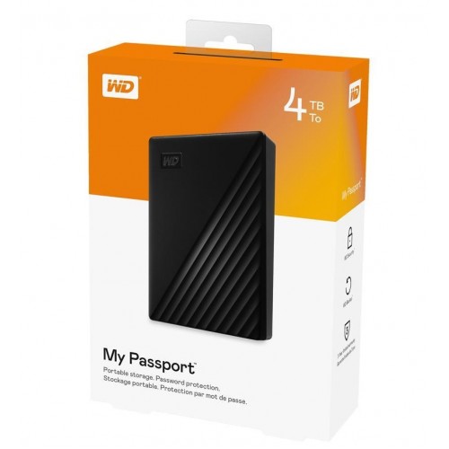 WD 2.5" 4TB My Passport External Hard Drive, Black, New (PC/MAC) 