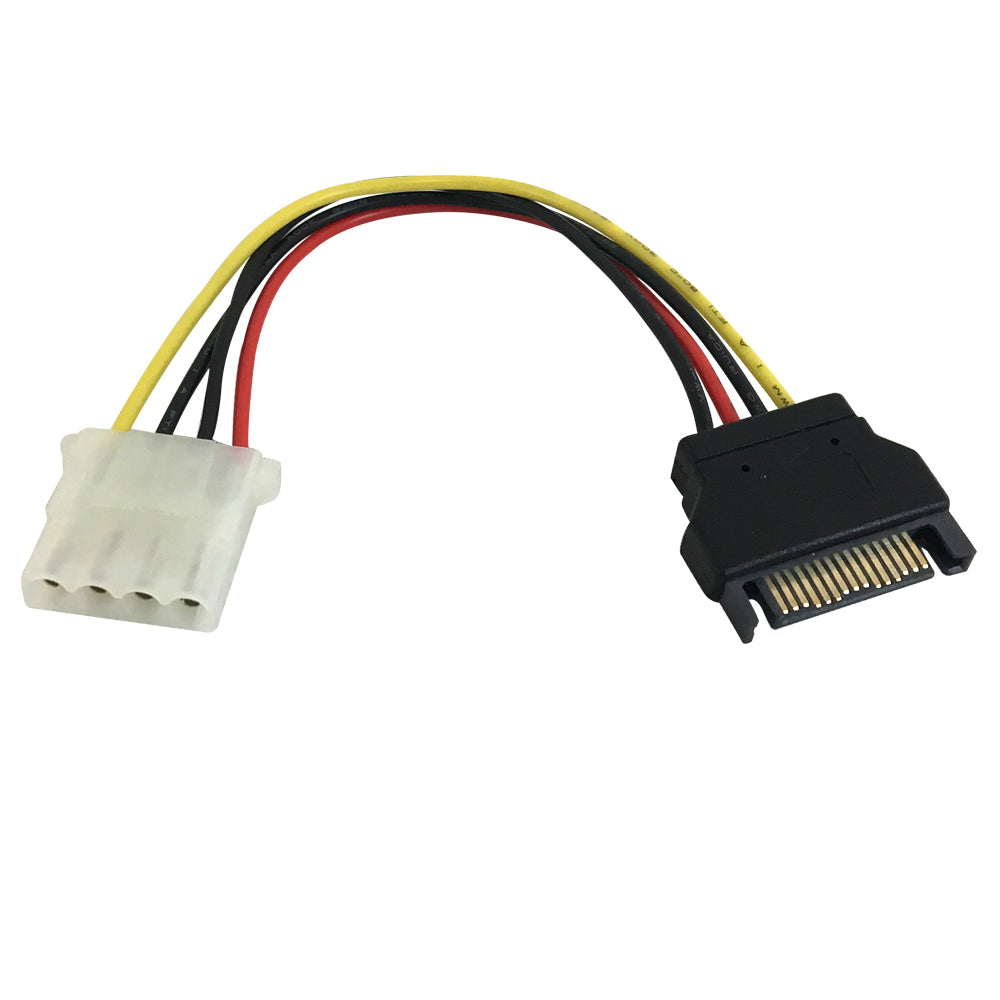 7 inch 4 pin Power Female to 15 pin Male SATA Power Cable